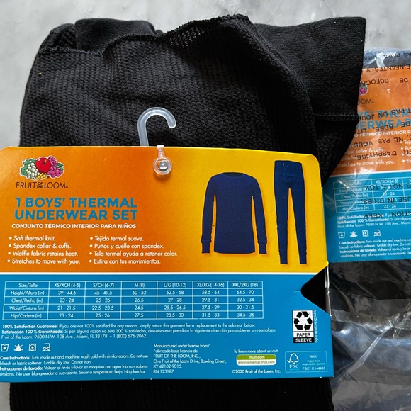 Kids size medium black long John set fruit of the loom - Picture 3 of 3